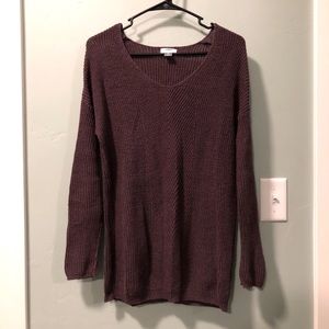 ⭐️ Long knit tunic in dark plum